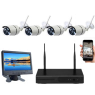 4 كاميرات مراقبة لاسلكية مع شاشة HD