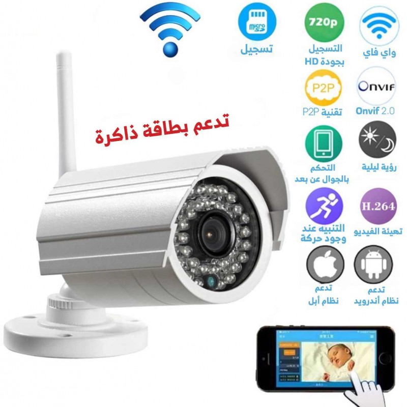 كاميرا مراقبة ip خارجية ميجا بكسل-المشاهد عن طريق جوالك من اي مكان في العالم كاميرا مراقبة ip خارجية ميجا بكسل-المشاهد عن طريق جوالك من اي مكان في العالم