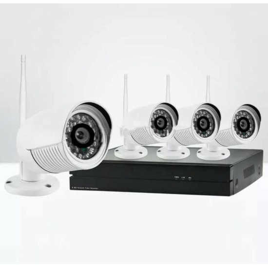نظام مراقبة لاسلكي (4 كاميرات مراقبة لاسلكية مع NVR) كاميرات مراقبة حديثة image