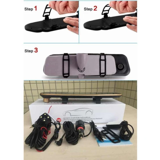 صورة-مرآة سيارة اندرويد مزودة بشاشة ملاحة 