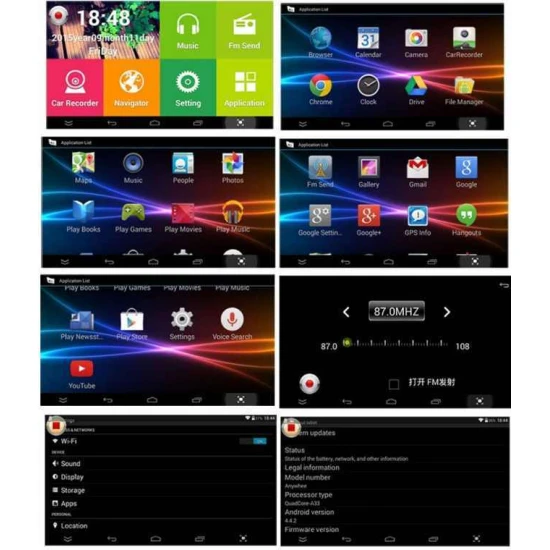 صورة-مرآة سيارة اندرويد مزودة بشاشة ملاحة 