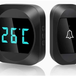 جرس باب لاسلكي مع شاشة لعرض درجة الحرارة