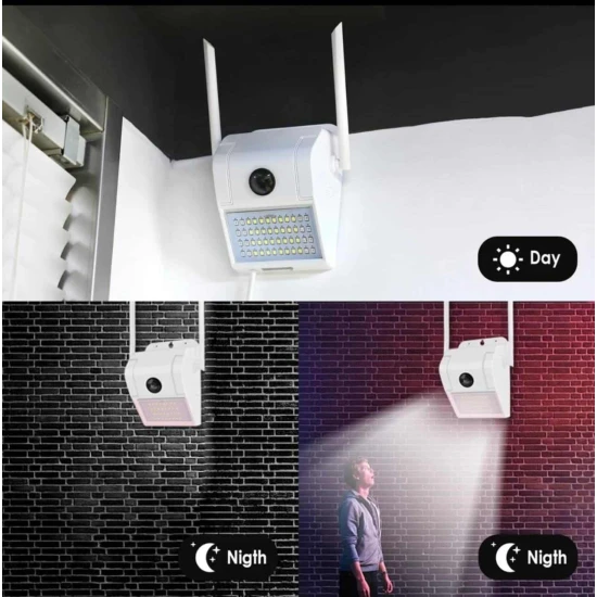 صورة-كاميرا مراقبة خارجية مزودة بكشاف ليد