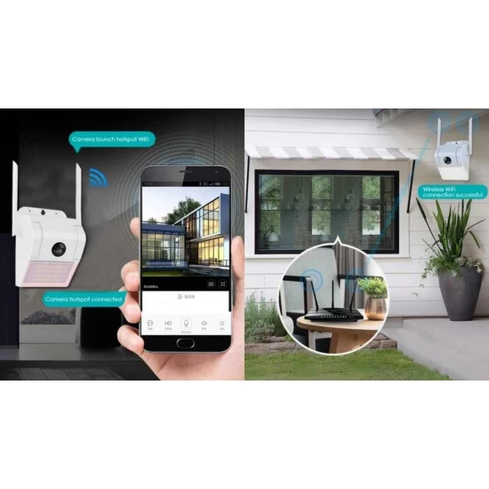 صورة-كاميرا مراقبة خارجية مزودة بكشاف ليد