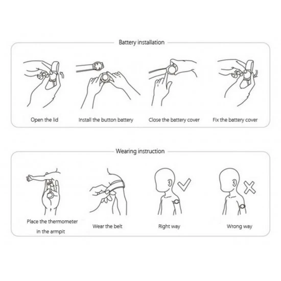 سوار مقياس درجة الحرارة للاطفال الذكي مع خاصية التنبيه بالهاتف الجوال الموضة وادوات التجميل, الكترونيات حديثة, ملحقات الجوال image