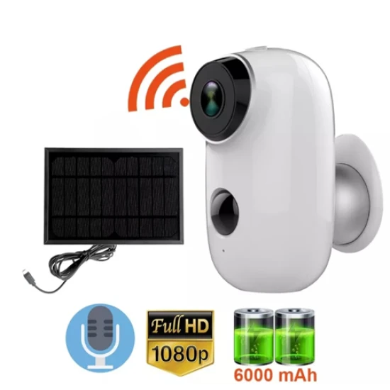 صورة-كاميرا مراقبة لاسلكية واي فاي تعمل بالبطارية قابلة لاعادة الشحن 