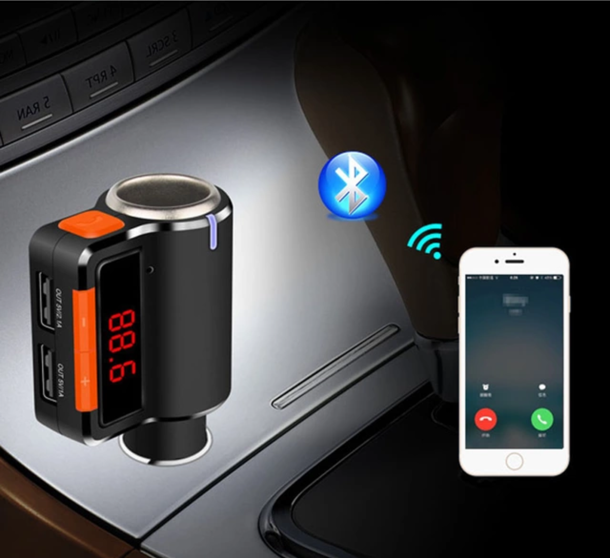 مشغل mp3+بلوتوث+2مخرج usb+fm